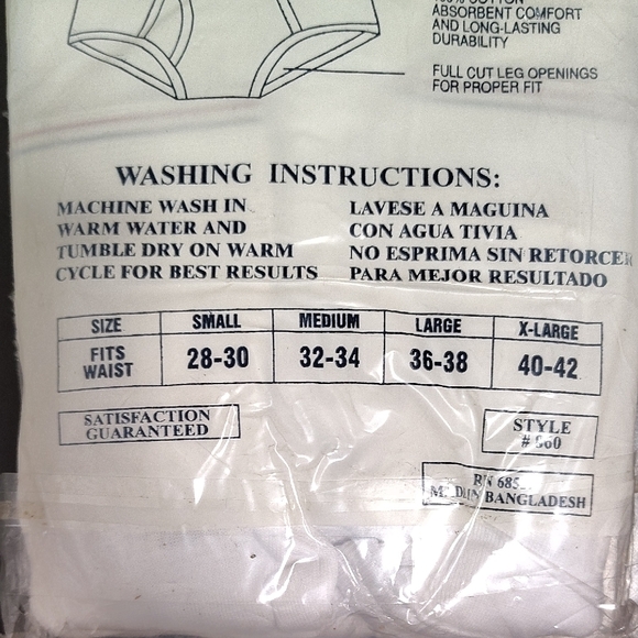 VINTAGE Swan Men's White Briefs - 3 Pack Sz 28-30 100% Cotton - Picture 7 of 7